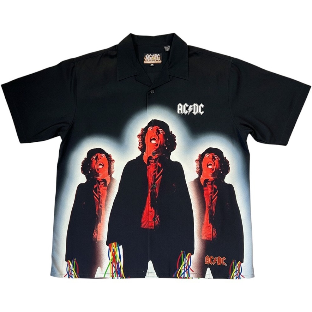 AC/DC Rockware Dragonfly Clothing Angus Young Button Down Shirt Mens XXL Black